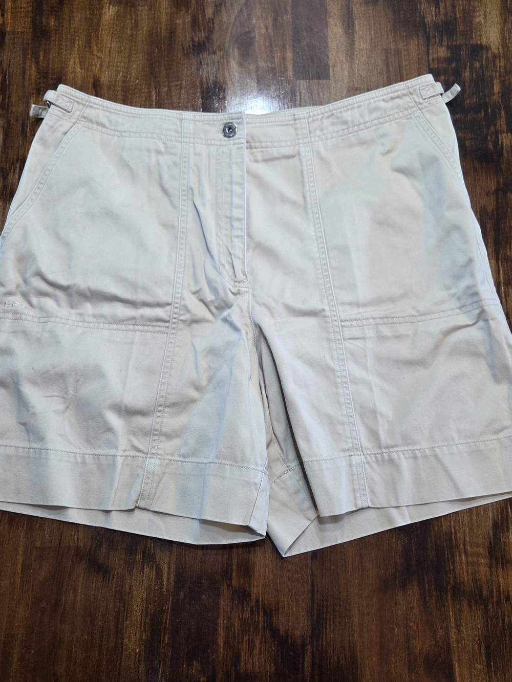 Vintage Ralph Lauren Chino Shorts Sz 14 Tan Khaki High Waist Cotton Gorpcore